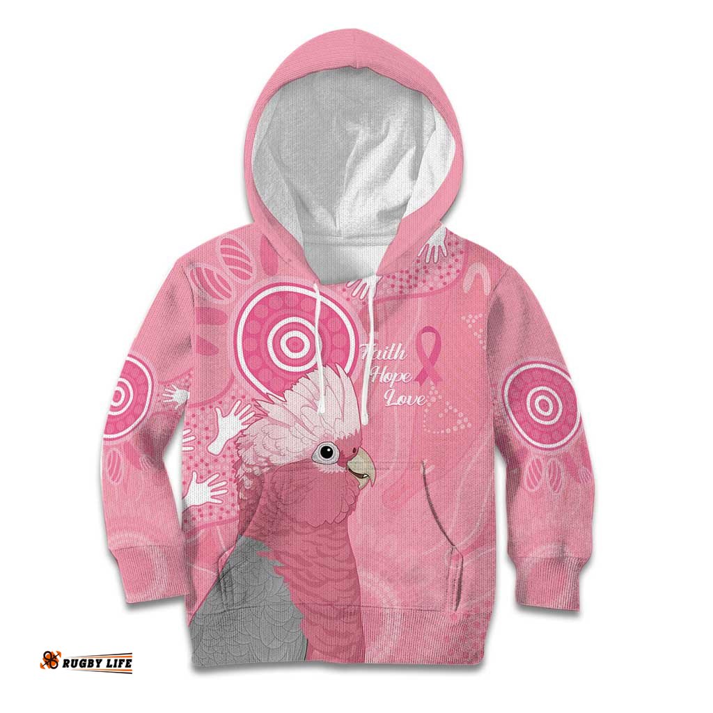 Australia Breast Cancer Awareness Kid Hoodie Galah Faith Hope Love Pink Month LT14