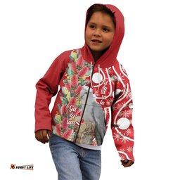 Blue Galah Mutation Christmas Australia Kid Hoodie Falalalala Galalah Bottlebrush Red Aboriginal Art LT14