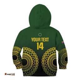 Custom Avaiki Cook Islands Rugby Kid Hoodie Kuki Airani Tatau Black LT14