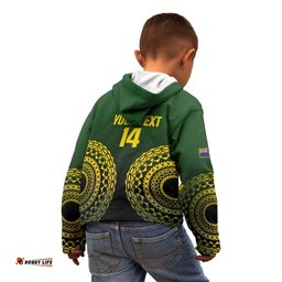 Custom Avaiki Cook Islands Rugby Kid Hoodie Kuki Airani Tatau Black LT14
