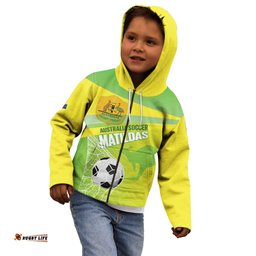 Custom Australia Soccer 2026 Kid Hoodie Come On Matildas LT14