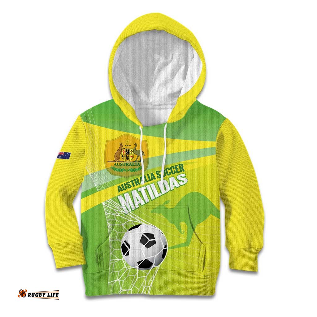 Custom Australia Soccer 2026 Kid Hoodie Come On Matildas LT14