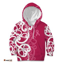 Breast Cancer Awareness Maori Kid Hoodie Koru Kowhaiwhai LT7