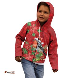 Australian Scarlet Robin Kid Hoodie Aboriginal Inspired Christmas LT9