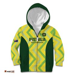 Custom Australia Socceroos 2025 Kid Hoodie Forever Golden LT01