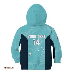 Custom Bowls Australia Kid Hoodie Teal Color Curve Sporty LT14