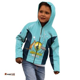 Custom Bowls Australia Kid Hoodie Teal Color Curve Sporty LT14