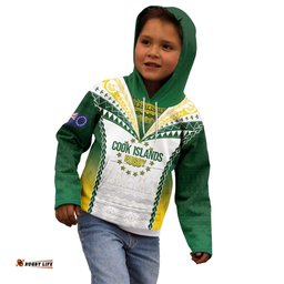 Cook Islands Rugby Custom Kid Hoodie Kuki's Aitu Champions LT7