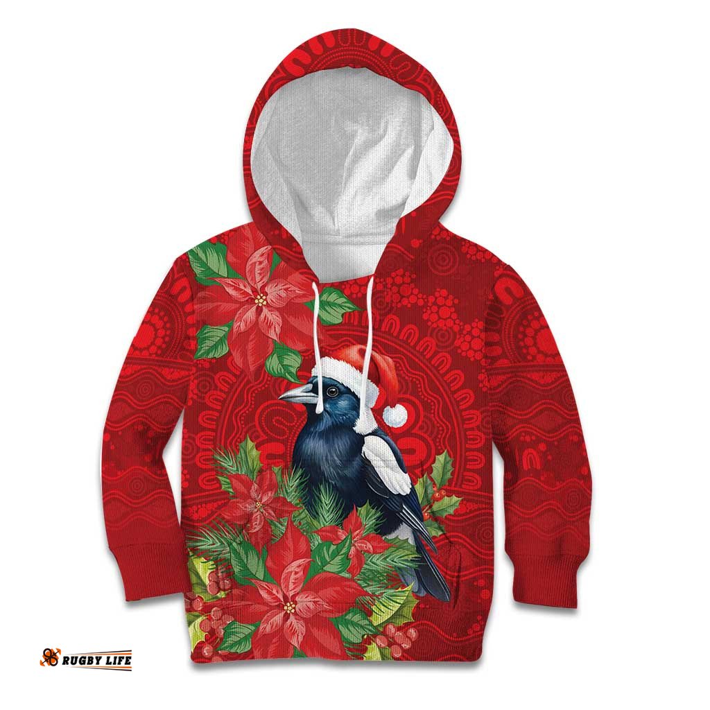 Australian Magpie Kid Hoodie Aboriginal Inspired Christmas LT9
