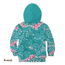 Australia Hereditary Cancer Awareness Kid Hoodie Aboriginal Butterflies LT7