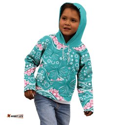 Australia Hereditary Cancer Awareness Kid Hoodie Aboriginal Butterflies LT7