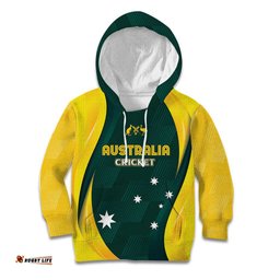 Australia Cricket Custom Kid Hoodie GO Aussie - Modern Motif LT7