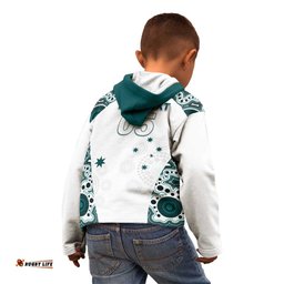 Custom Australia Rugby 2026 Kid Hoodie Go Wallabies Aboriginal Pattern White Version LT05