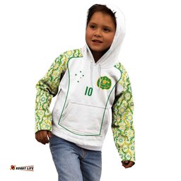 Custom Australia Football Kid Hoodie Aboriginal Pattern Sporty Style-White Color LT03