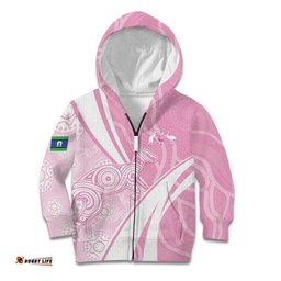 Australia Bowls Personalised Indigenous Pink Round Kid Hoodie LT7