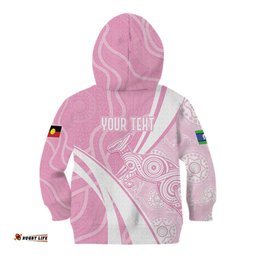 Australia Bowls Personalised Indigenous Pink Round Kid Hoodie LT7