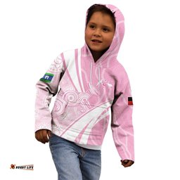 Australia Bowls Personalised Indigenous Pink Round Kid Hoodie LT7