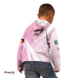 Australia Bowls Personalised Indigenous Pink Round Kid Hoodie LT7