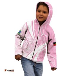 Australia Bowls Personalised Indigenous Pink Round Kid Hoodie LT7