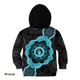 Australia Ovarian Cancer Awareness Kid Hoodie Brave Strong Teal Ribbon Aboriginal Art LT14