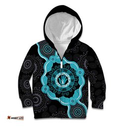 Australia Ovarian Cancer Awareness Kid Hoodie Brave Strong Teal Ribbon Aboriginal Art LT14