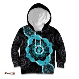 Australia Ovarian Cancer Awareness Kid Hoodie Brave Strong Teal Ribbon Aboriginal Art LT14