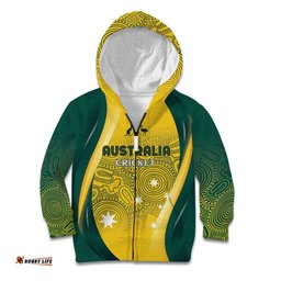 Australia Cricket Custom Indigenous Kid Hoodie Aboriginal Arts GO Aussie LT7