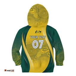 Australia Cricket Custom Indigenous Kid Hoodie Aboriginal Arts GO Aussie LT7