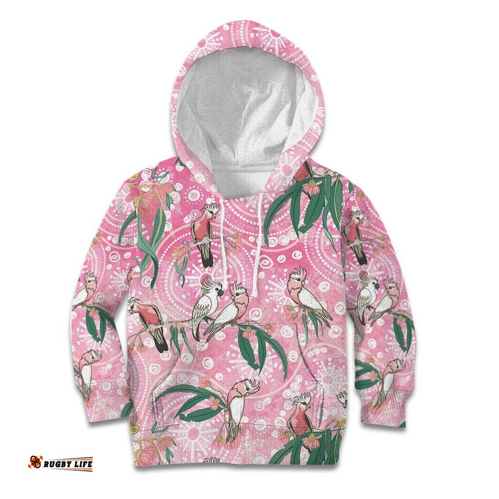 Australia Galah Aboriginal Kid Hoodie Breast Cancer Awareness LT7