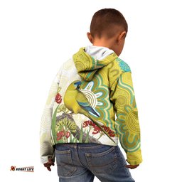 Australia Rock Parrot Kid Hoodie Kangaroo Paws Indigenous Art LT14