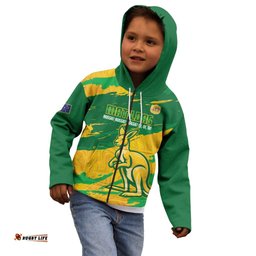 Custom Australia Soccer Kid Hoodie 2025 Go Matildas Marble Grunge Style LT14