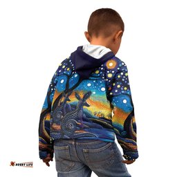 Australian Night Sky Landscape Kid Hoodie Aboriginal Dreamtime Story LT9