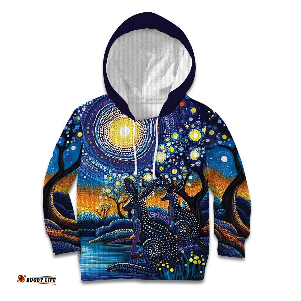 Australian Night Sky Landscape Kid Hoodie Aboriginal Dreamtime Story LT9
