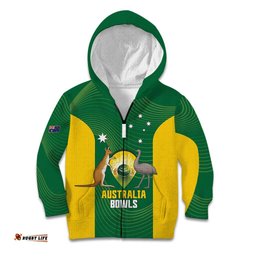 Custom Bowls Australia Kid Hoodie National Color Curve Sporty LT14