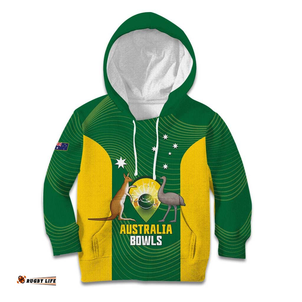 Custom Bowls Australia Kid Hoodie National Color Curve Sporty LT14