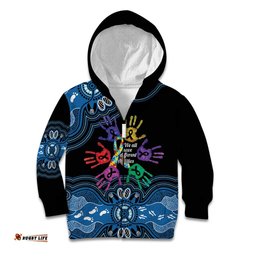 Autism Awareness Australia Indigenous Kid Hoodie We All Have Different Abilities LT14