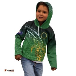 Cook Islands Rugby Kuki Avaiki Kid Hoodie Tribal Turtle LT7