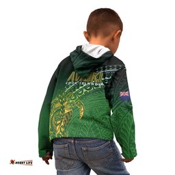 Cook Islands Rugby Kuki Avaiki Kid Hoodie Tribal Turtle LT7