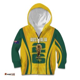 Australia Socceroos Custom Kid Hoodie 2026 Forever Golden LT7