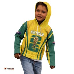 Australia Socceroos Custom Kid Hoodie 2026 Forever Golden LT7