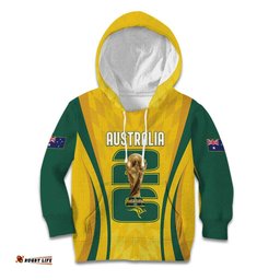 Australia Socceroos Custom Kid Hoodie 2026 Forever Golden LT7