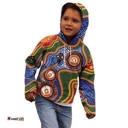 Australia NAIDOC Week 2026 Kid Hoodie 50 Years of Deadly Dhari Snake Aboriginal Art LT14
