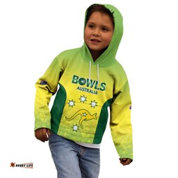 Australian Kangaroo Lawn Bowls Custom Kid Hoodie Aussie Minimalist Style LT9