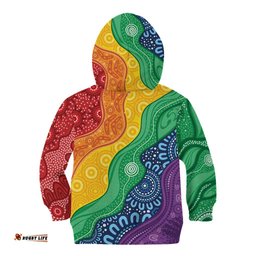 Australia First Nation LGBTQ+ Kid Hoodie Aboriginal Rainbow Flag LT7