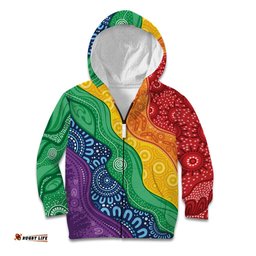 Australia First Nation LGBTQ+ Kid Hoodie Aboriginal Rainbow Flag LT7