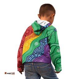 Australia First Nation LGBTQ+ Kid Hoodie Aboriginal Rainbow Flag LT7