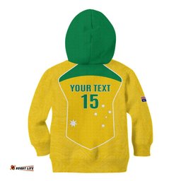 Custom Australia Soccer Kid Hoodie Aussie Aussie Oi Oi Oi LT15