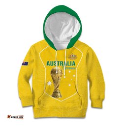 Custom Australia Soccer Kid Hoodie Aussie Aussie Oi Oi Oi LT15