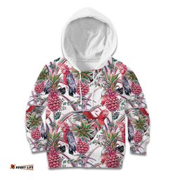 Australia Pink Galah Kid Hoodie Rose-breasted Cockatoo Pineapple Seamless Vibes LT14