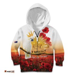 Australia Cockatoo ANZAC Day Kid Hoodie Lest We Forget LT05
